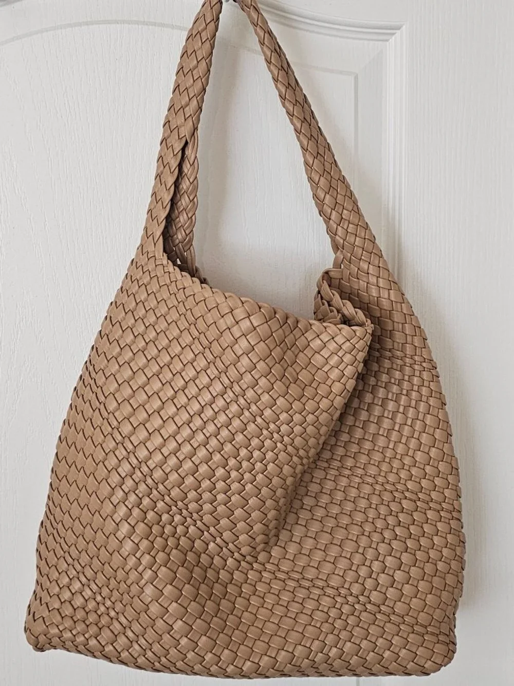 3 Pack of Woven Straw & Leather Tote Bags | Boho Summer Totes | Unbranded